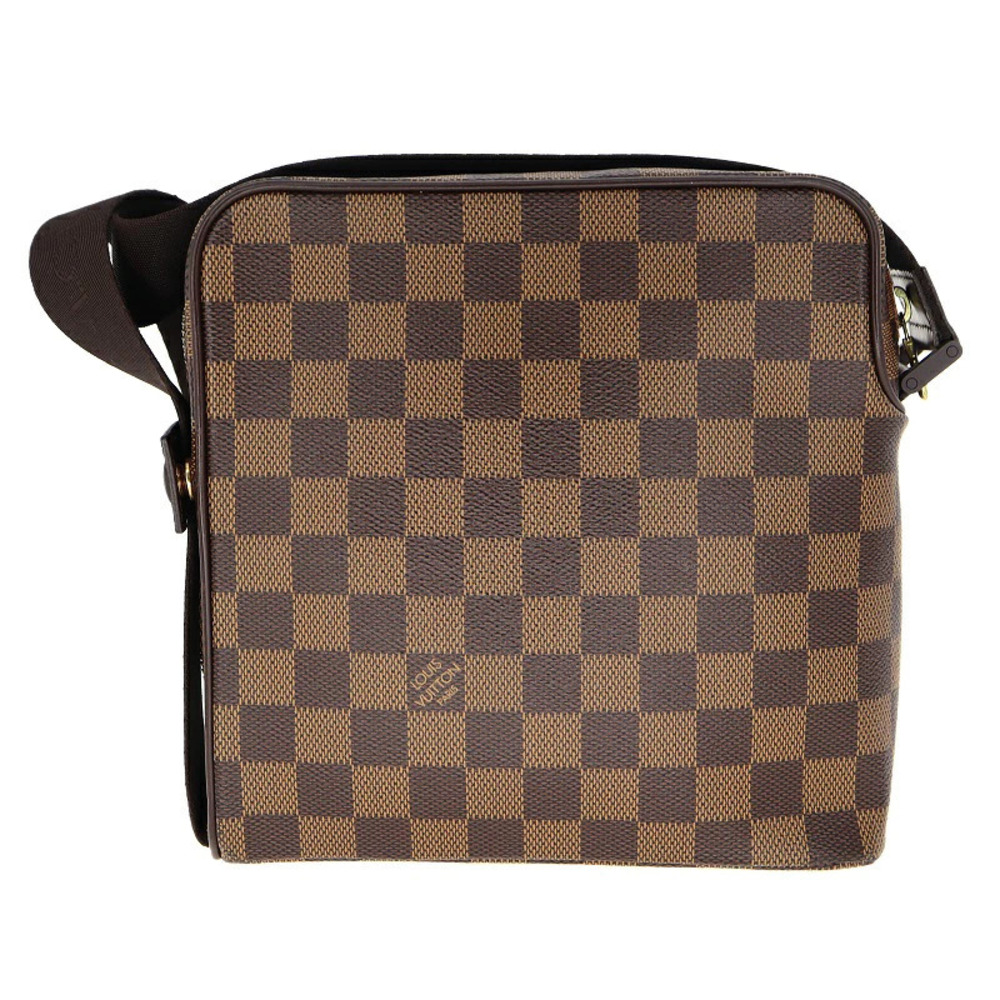 Louis Vuitton Ebene Damier Shoulder Olaf Canvas Bag Brown